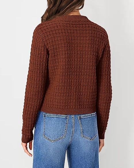 Women's knitted cardigan sweater, a casual long-sleeved, button-front, fashionable outerwear.