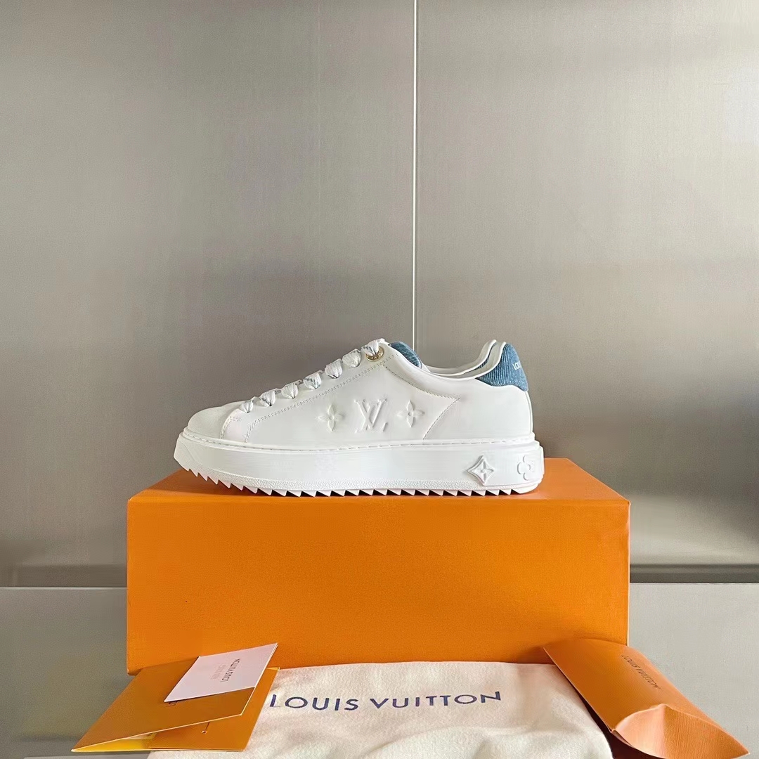 Louis Vuitton Women LV Time Out Sneaker Blue Mix Materials Monogram Flower