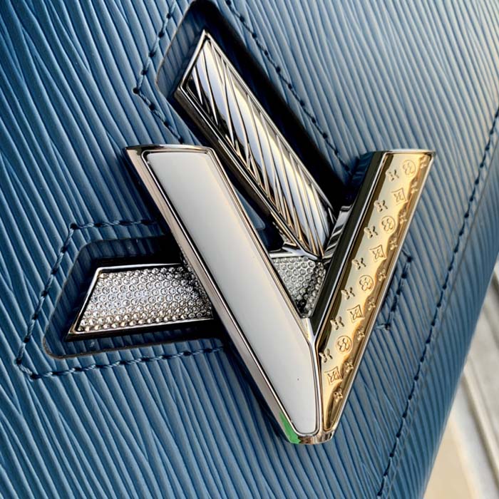 Louis Vuitton LV Women Twist PM Handbag Toledo Blue Epi Grained Cowhide