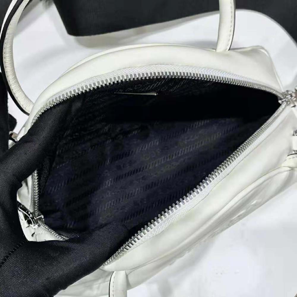 Prada Women Leather Prada Triangle Bag-White