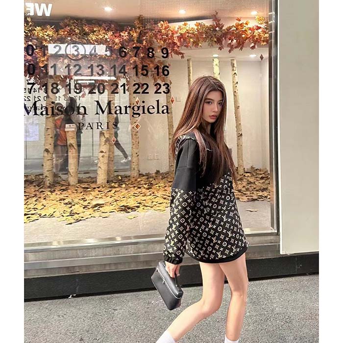 Louis Vuitton LV Women LV Monogram Jacquard Knit Jacket Silk Polyamide Elastane Black Brown