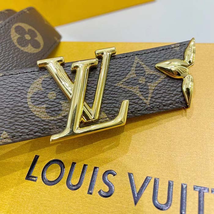 Louis Vuitton Unisex LV Pretty LV 30 MM Reversible Belt Monogram Canvas Recto Side