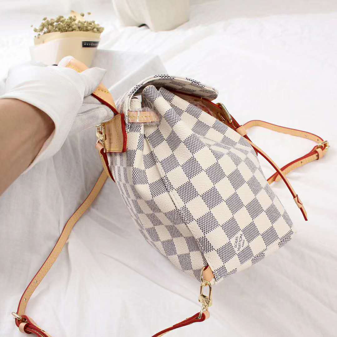 Louis Vuitton LV Women Sperone BB Backpack in Damier Azur Canvas-Beige