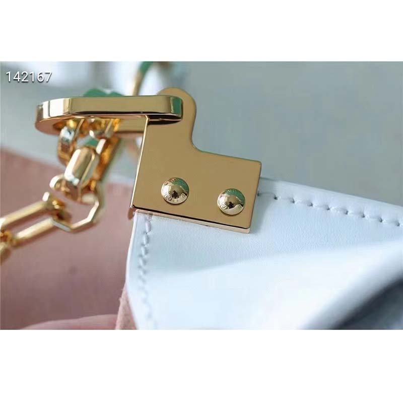 Louis Vuitton LV Women Dauphine East West Handbag White Calfskin Leather