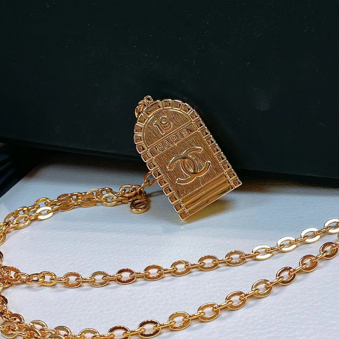 Chanel Women CC Chain Belt Metal Gold Tone Ruthenium