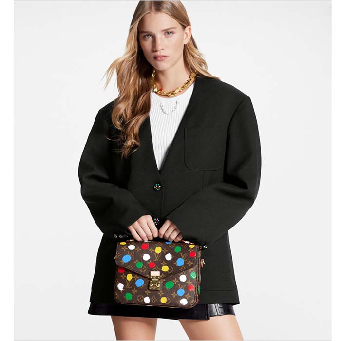 Louis Vuitton Women LV x YK Pochette Métis​ Monogram Coated Canvas 3D Painted Dots