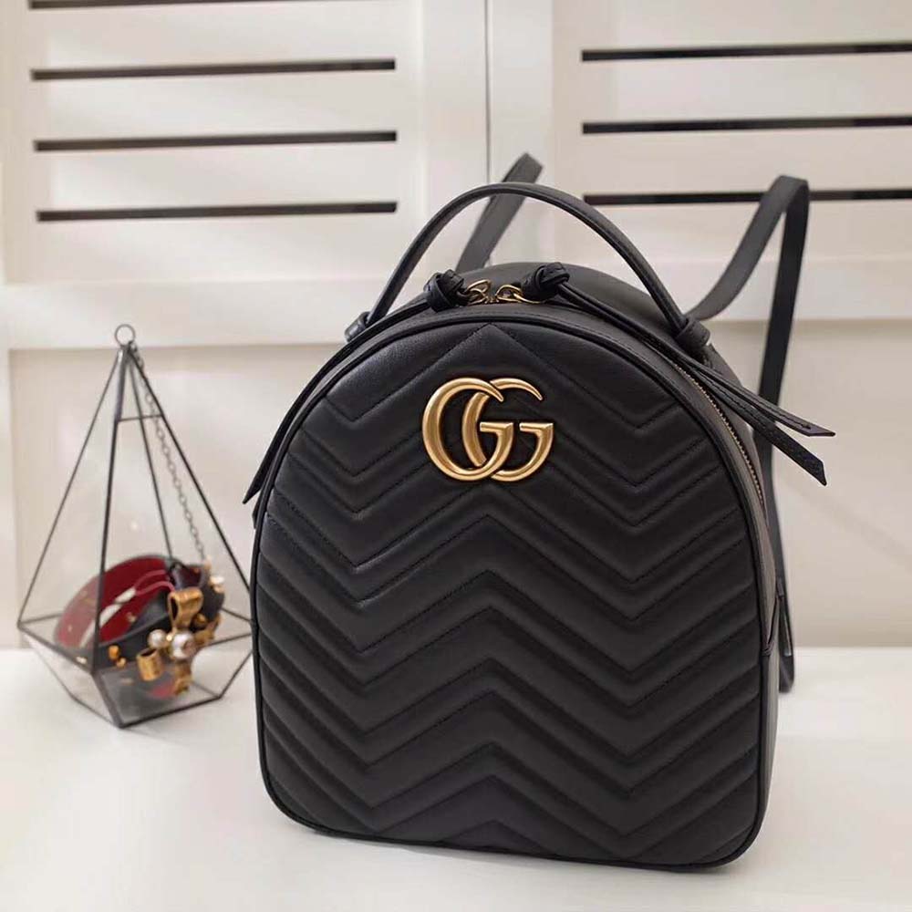 Gucci GG Women GG Marmont Quilted Leather Backpack
