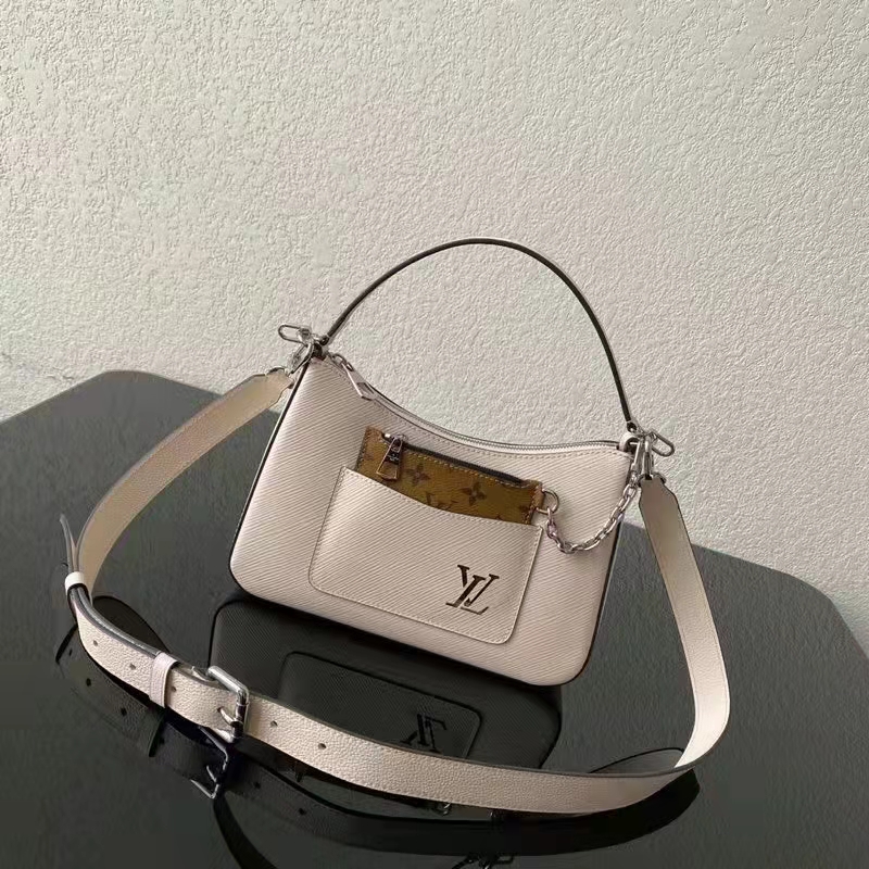 Louis Vuitton LV Women Marelle Handbag Quartz White Epi Grained Cowhide Canvas