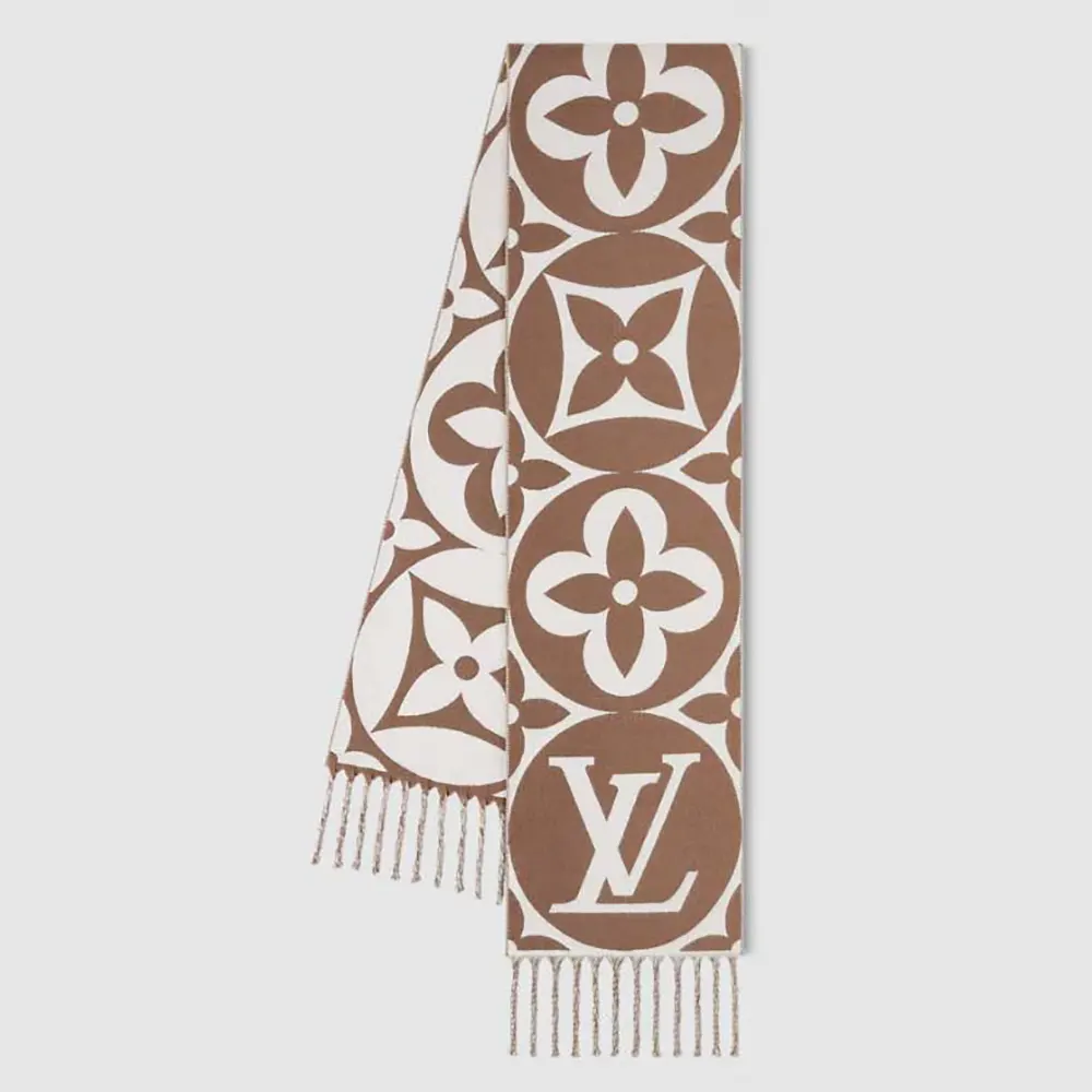Louis Vuitton Unisex LV Medallion Scarf-Brown M94853