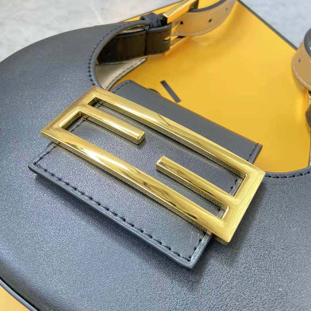 Fendi Women Cookie Black Leather Mini Bag