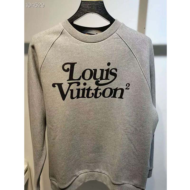 Louis Vuitton LV Men Squared LV Sweatshirt LV2 Motif 100% Cotton-Grey