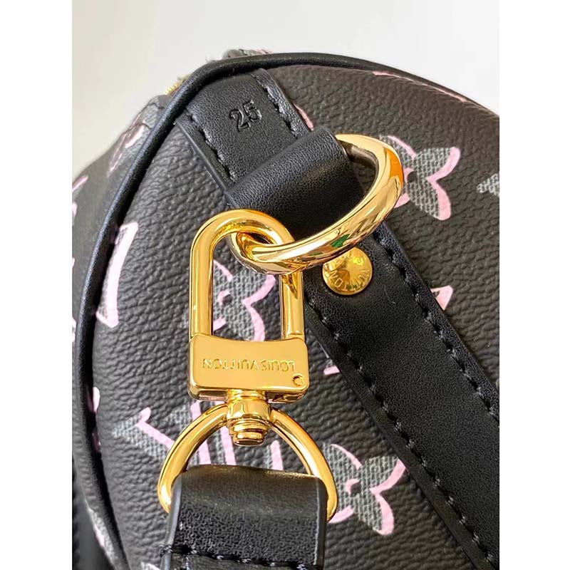 Louis Vuitton LV Women Speedy Bandoulière 25 Handbag Black Monogram Coated Canvas