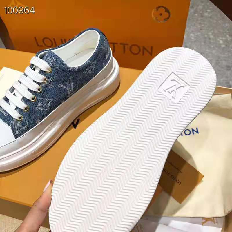 Louis Vuitton LV Women Stellar Sneaker in Blue Monogram Denim