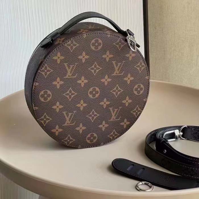 Louis Vuitton LV Unisex Audio Case Monogram Macassar Coated Canvas Black Cowhide