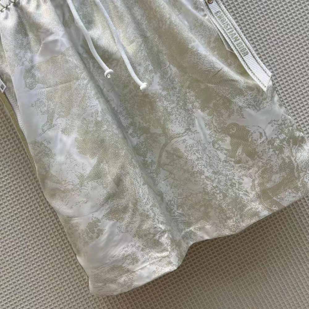 Dior Women Short Hooded Dress Gold-Tone Technical Taffeta Jacquard