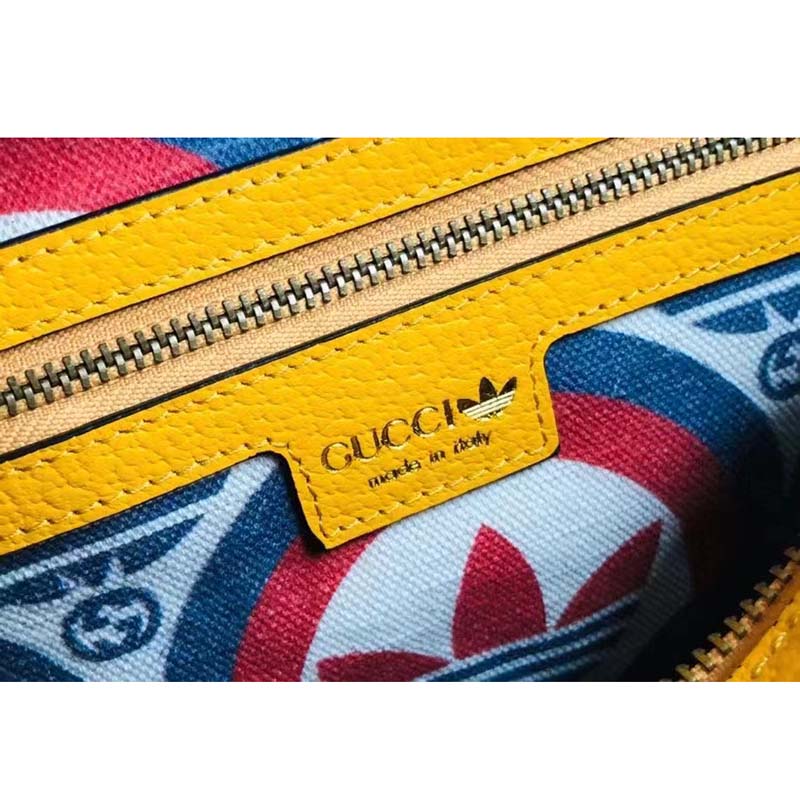 Gucci Unisex GG Adidas x Gucci Small Shoulder Bag Yellow Leather Green Red Web