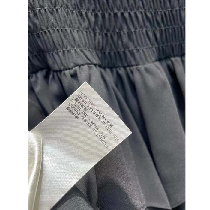 Louis Vuitton Women LV Long-Sleeved Tiered Dress Silk Viscose Elastane Black Regular Fit