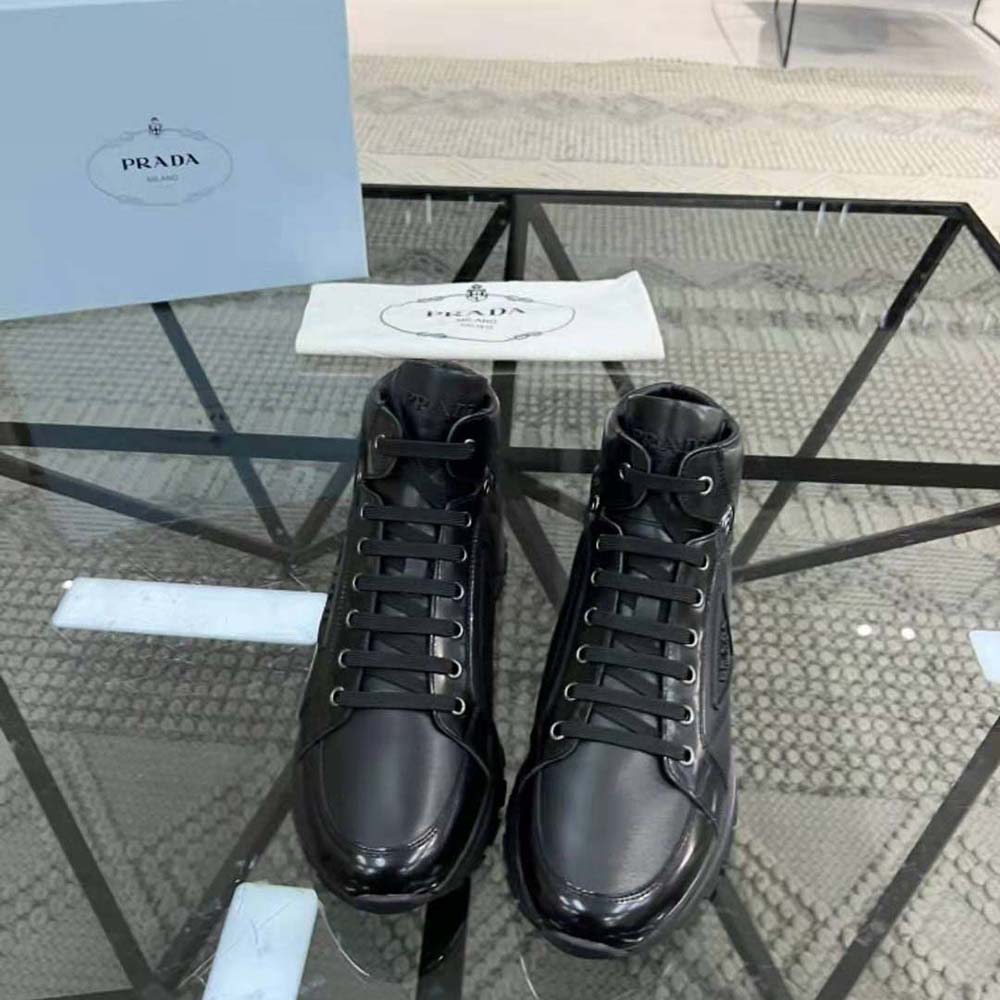 Prada Men PRAX 01 Re-Nylon and Brushed Leather Sneakers