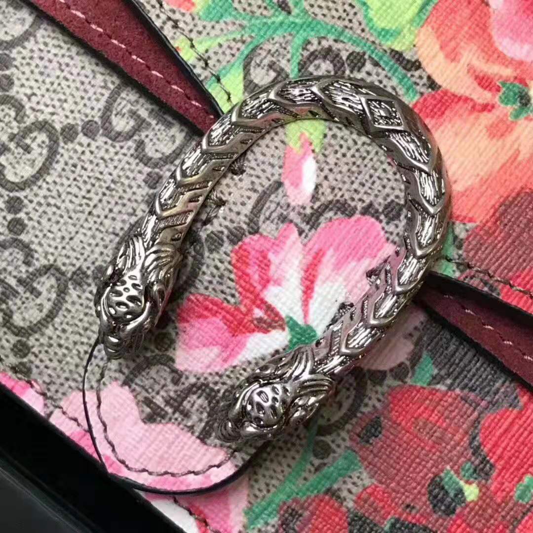 Gucci GG Women Dionysus Small GG Blooms Super Mini Bag-Brown