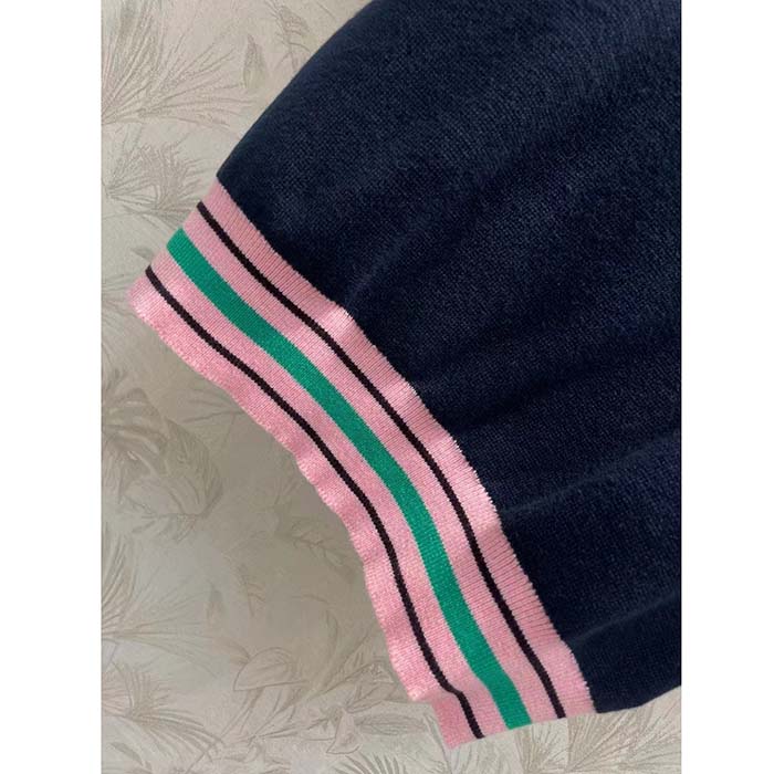 Gucci Women Fine Knit Sweater Embroidery GG Heart Round Neck