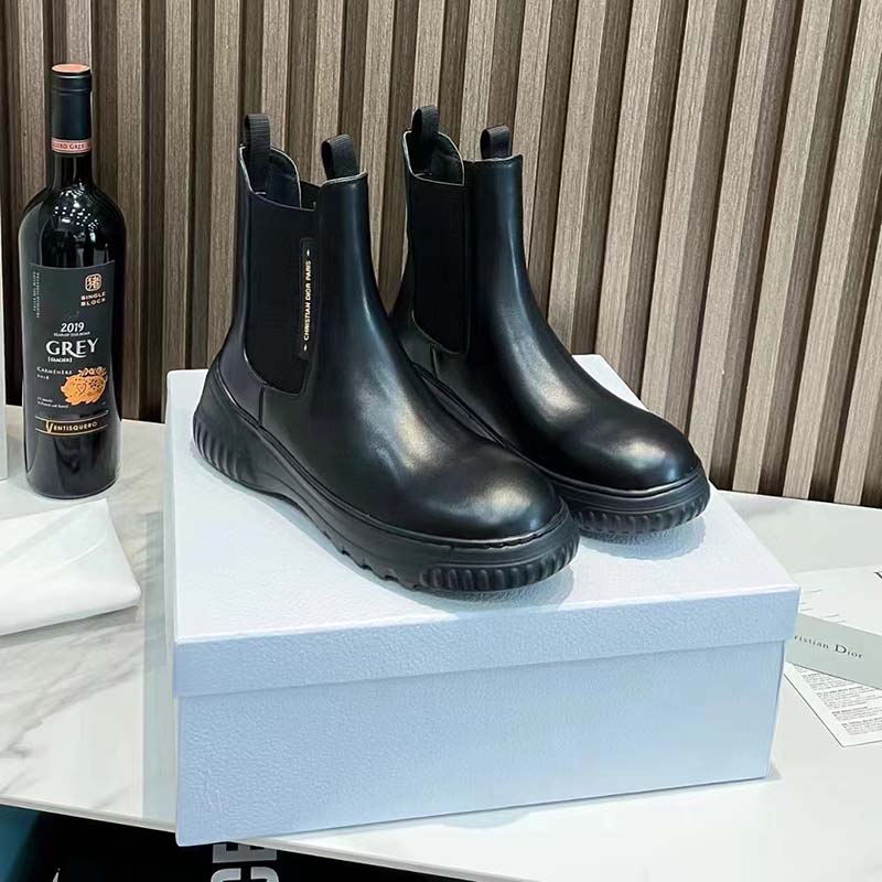 Dior Women CD D-Racer Ankle Boot Black Calfskin Front Rear Tabs