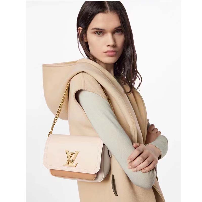 Louis Vuitton LV Women Lockme Tender Quartz White Grained Calf Leather