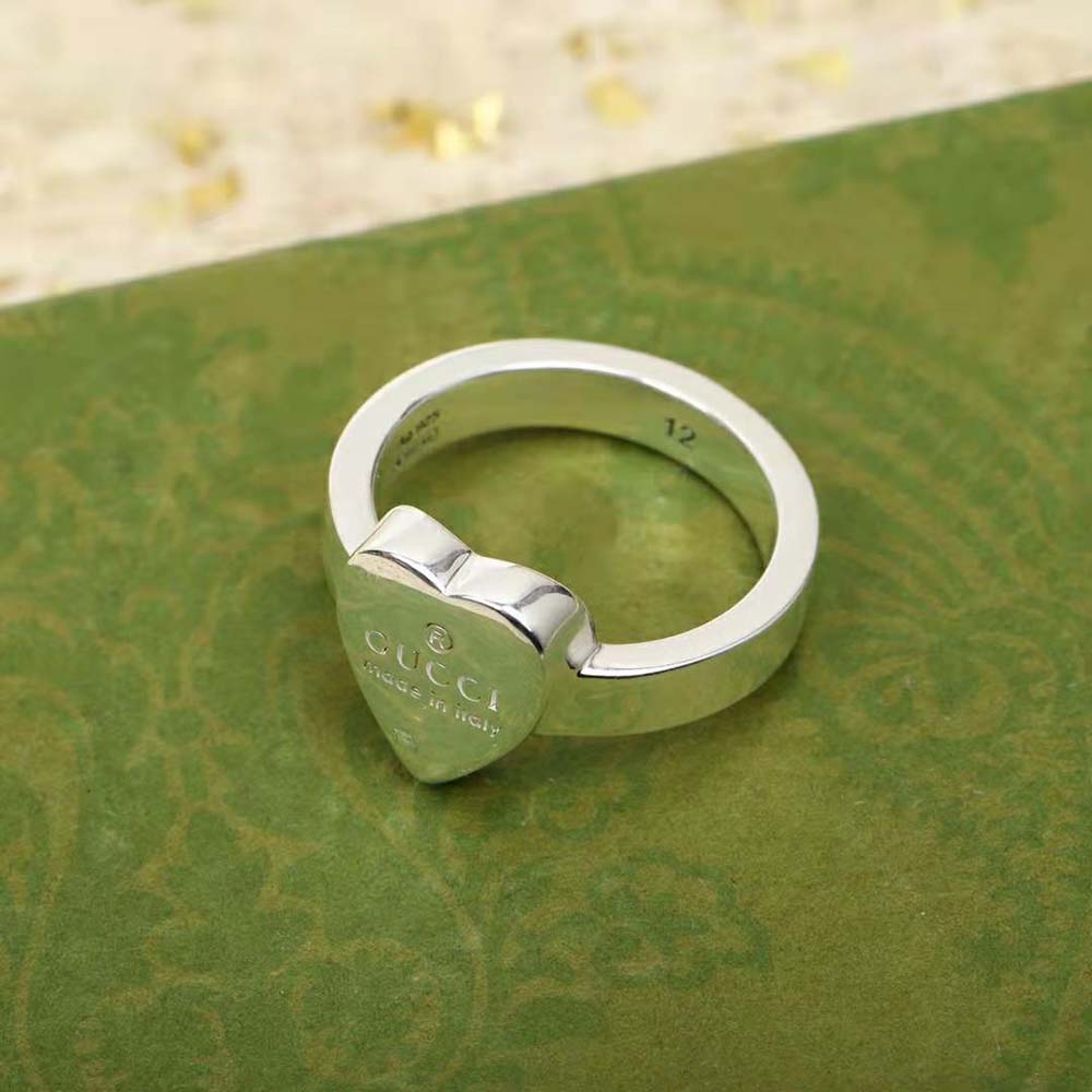 Gucci Women Trademark Ring with Heart Pendant