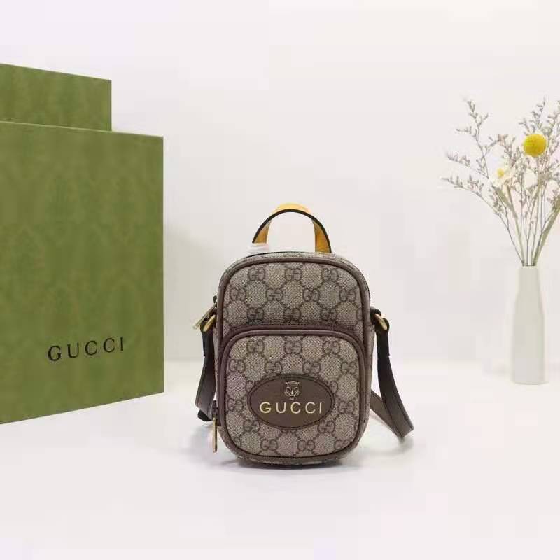 Gucci Unisex Neo Vintage Mini Bag Beige Ebony GG Supreme Canvas