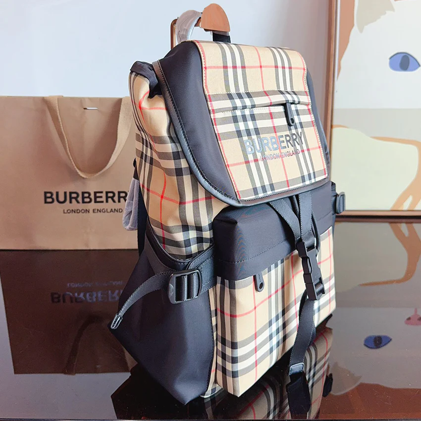 Luxury plaid casual men's backpack 1024072415