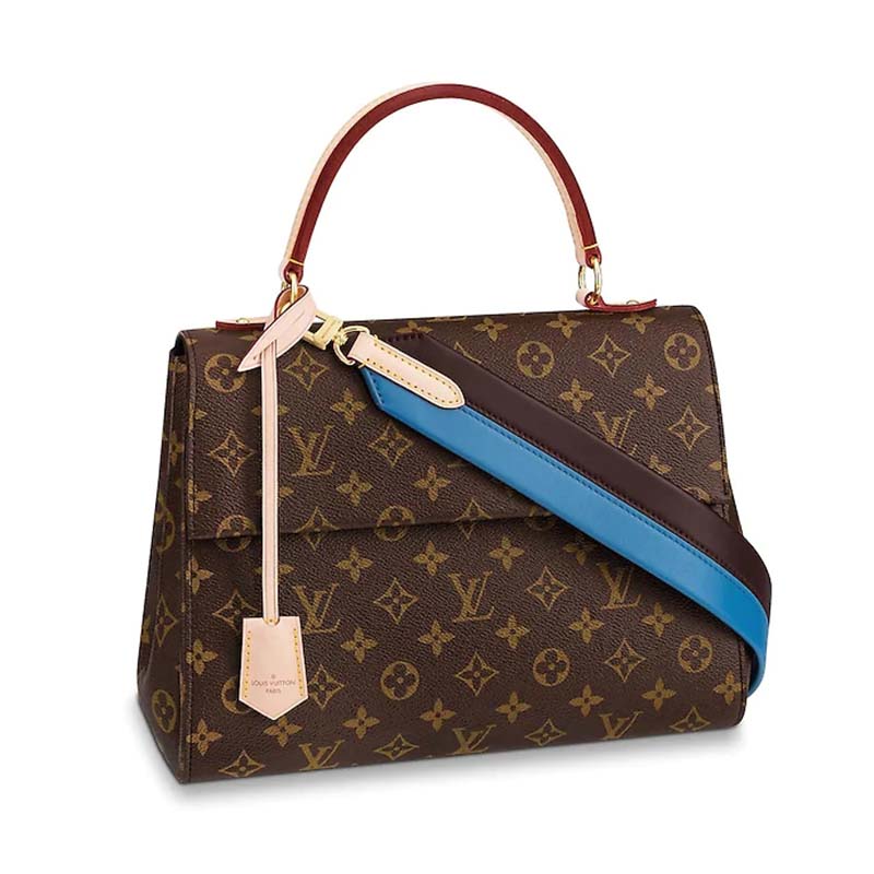 Louis Vuitton LV Women Cluny MM Handbag in Monogram Canvas-Blue
