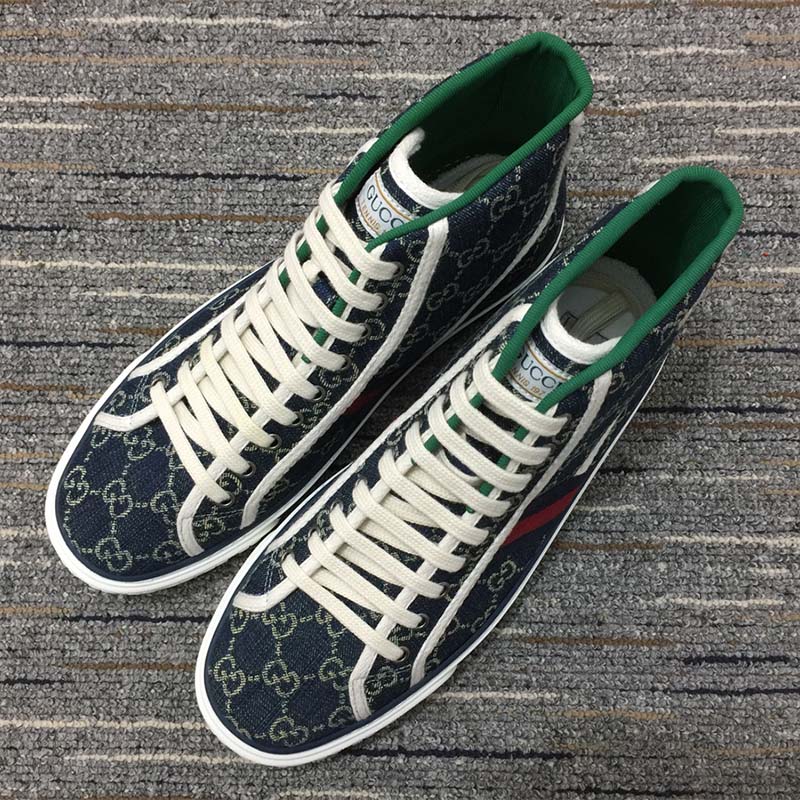 Gucci Unisex Gucci Tennis 1977 Sneaker Navy Rubber Sole Flat 2 Cm Heel