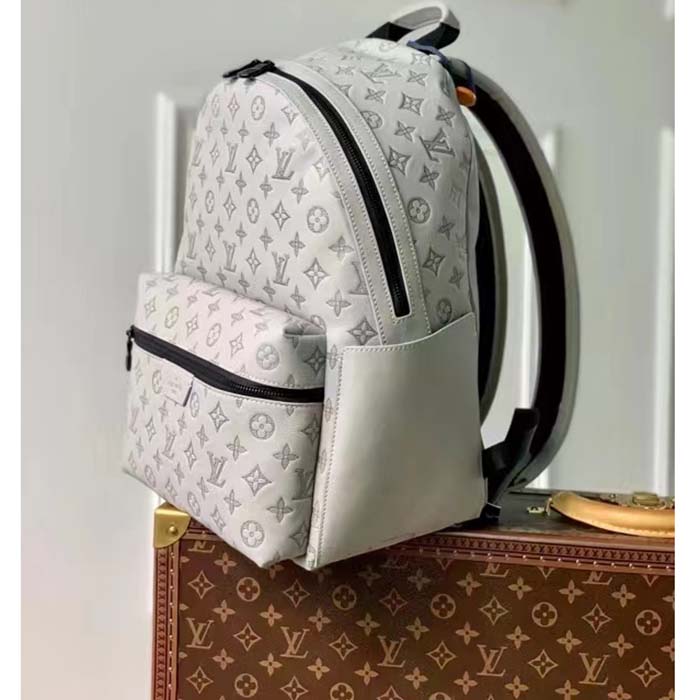Louis Vuitton LV Unisex Discovery Backpack Anthracite Gray Calf Leather Cowhide Double Zip