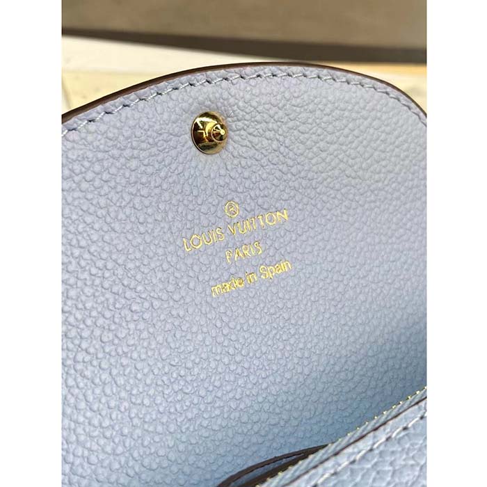 Louis Vuitton LV Unisex Rosalie Coin Purse Blue Monogram Empreinte Embossed Supple Grained Cowhide Leather