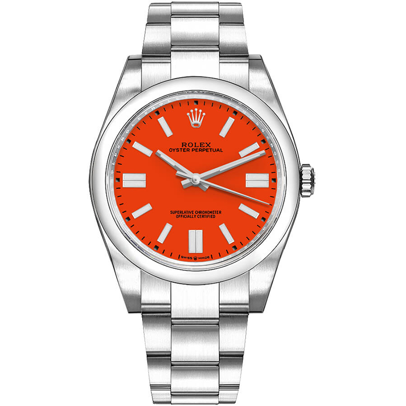 Rolex Oyster Perpetual 41 Coral Red Men's Watch 124300-0007
