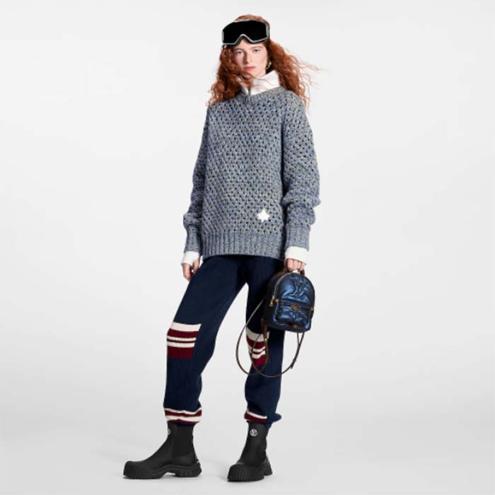 Louis Vuitton LV Unisex Pillow Palm Springs Mini Backpack Navy Blue Recycled Metallic Nylon