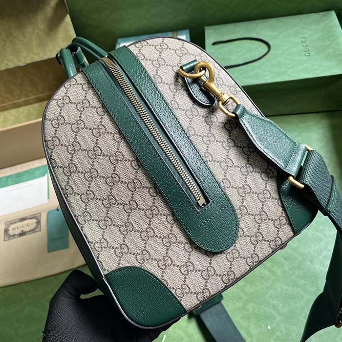 Gucci Unisex Mini GG Canvas Small Duffle Bag Green Quilted Beige Ebony Supreme Canvas