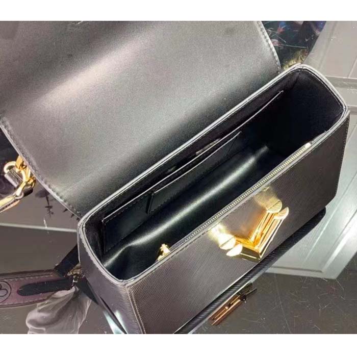 Louis Vuitton LV Women Twist MM Black Epi Grained Leather