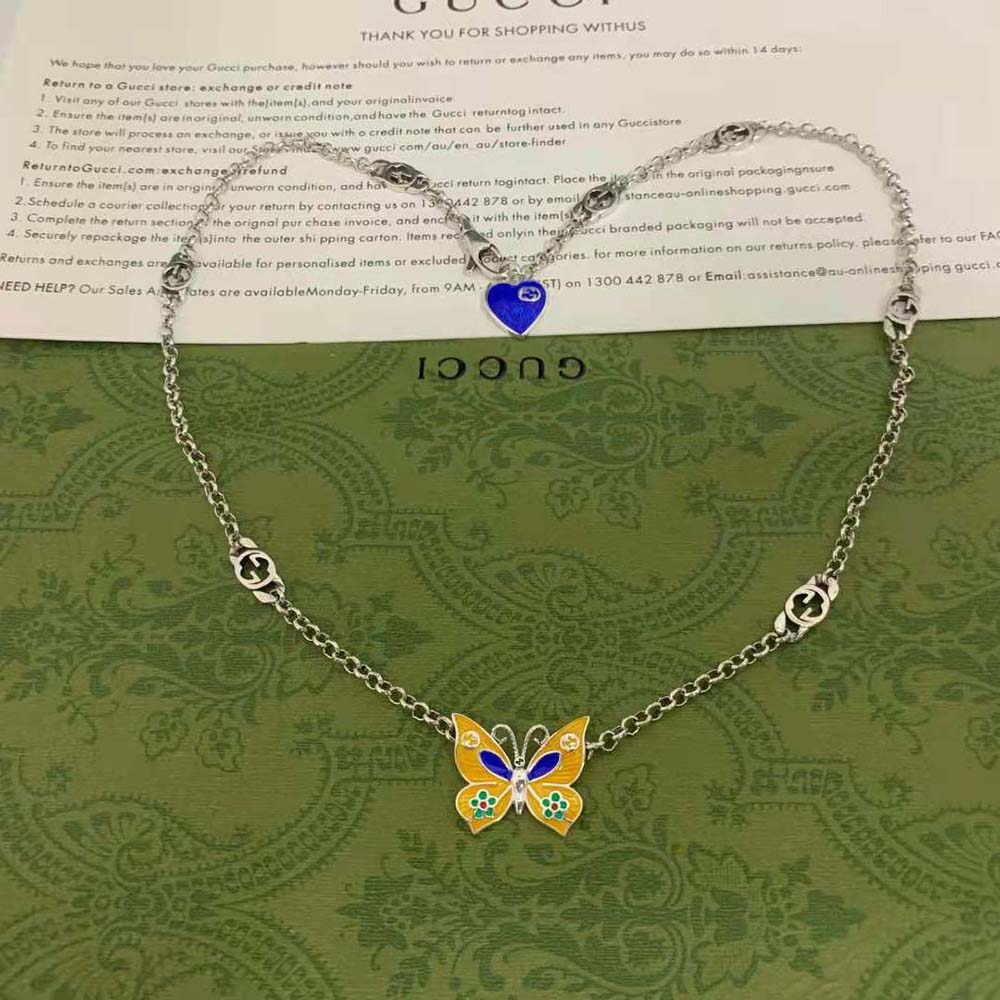Gucci Women Butterfly Pendant Necklace