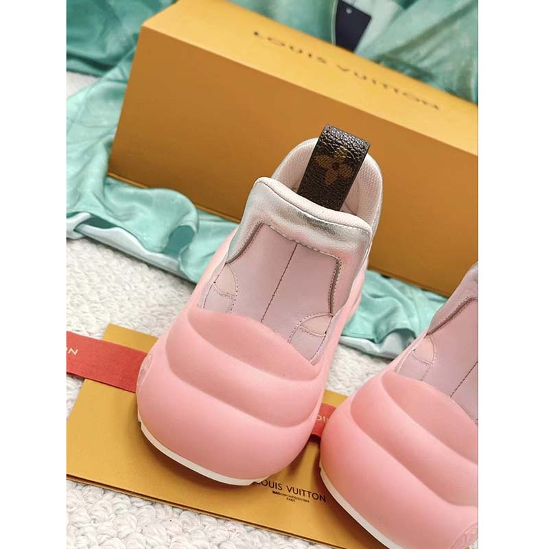 Louis Vuitton Women LV Archlight Sneaker Rose Clair Pink Mix Materials Ribbon Laces