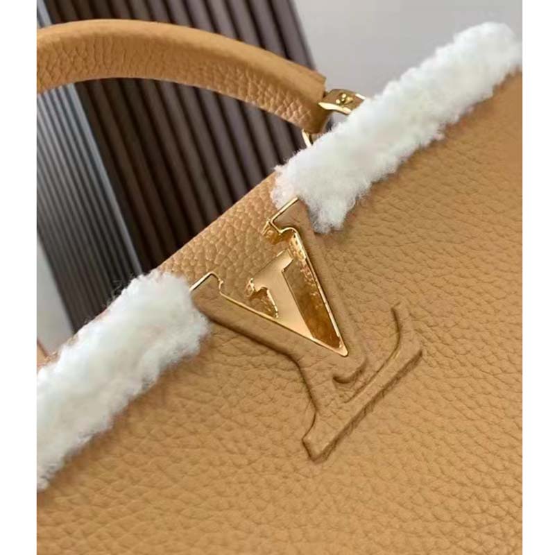 Louis Vuitton LV Women Capucines BB Bag Arizona Taurillon Leather Shearling