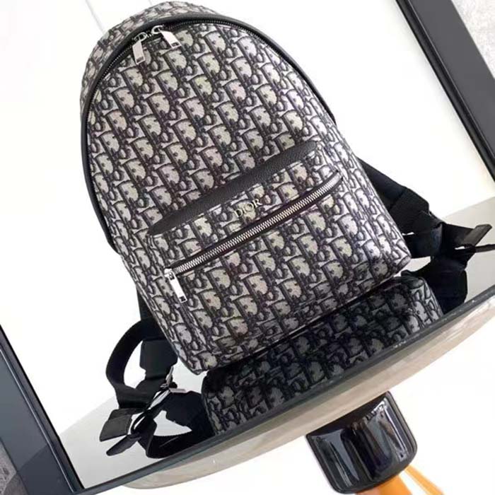 Dior Unisex CD Kid’s Mini Rider Sling Bag Beige Blue Dior Oblique Jacquard