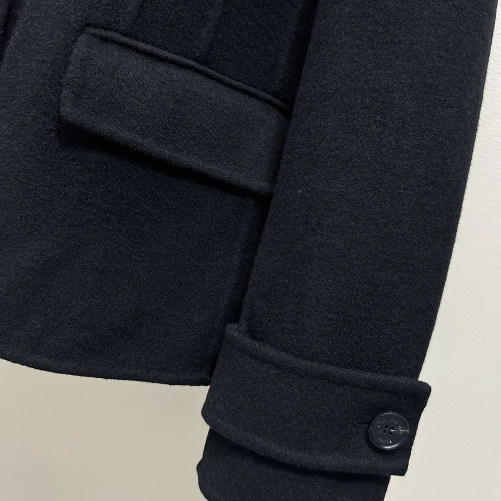 Dior Women Fitted Jacket with Sailor Collar Black Double-Sided Virgin Wool-Angora-Blend Felt