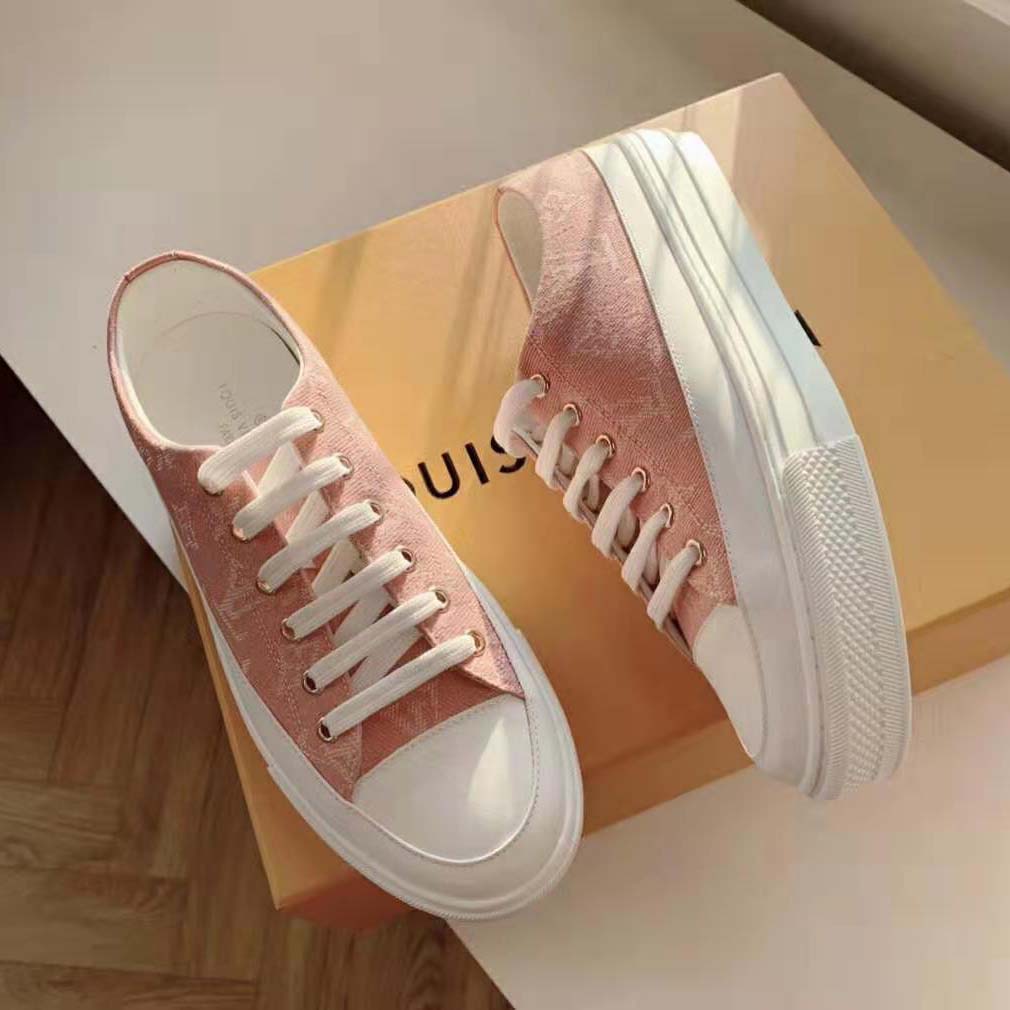 Louis Vuitton LV Women Stellar Sneaker in Pink Monogram Denim