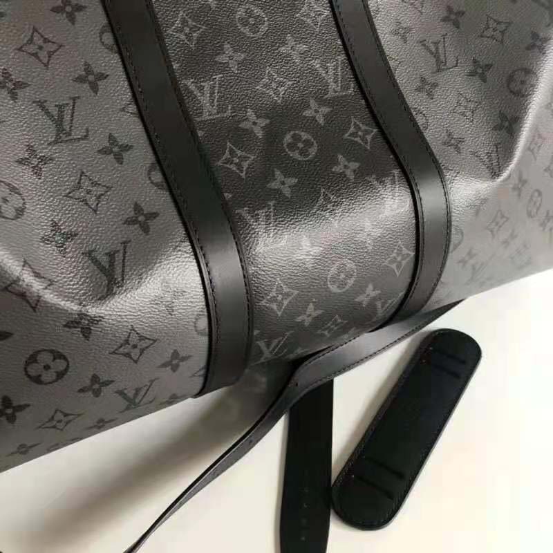 Louis Vuitton LV Unisex Keepall Bandoulière 50 Monogram Eclipse Reverse Coated Canvas