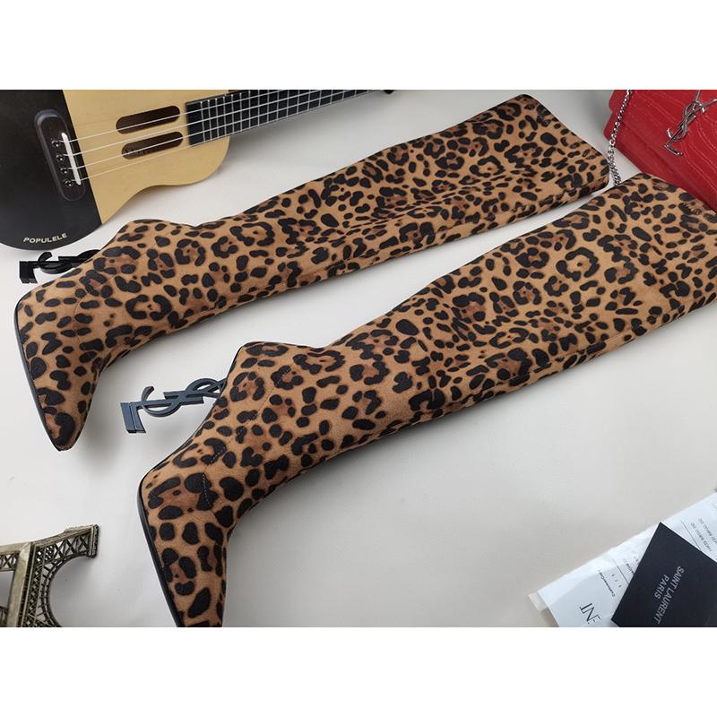 New Fashion Leopard Pattern High Heel Boots 1023121407