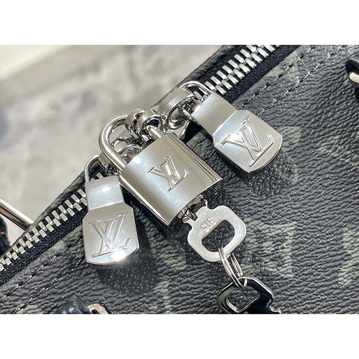 Louis Vuitton LV Unisex Keepall Bandoulière 50 Dark Green Monogram Coated Canvas Cowhide