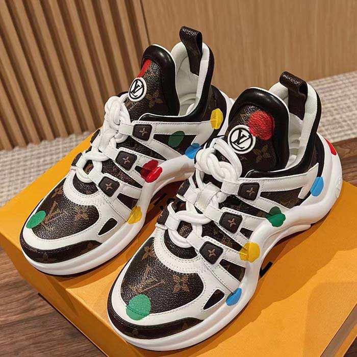 Louis Vuitton Unisex LV x YK Archlight Sneaker Cacao Brown Patent Monogram Canvas Calf Leather