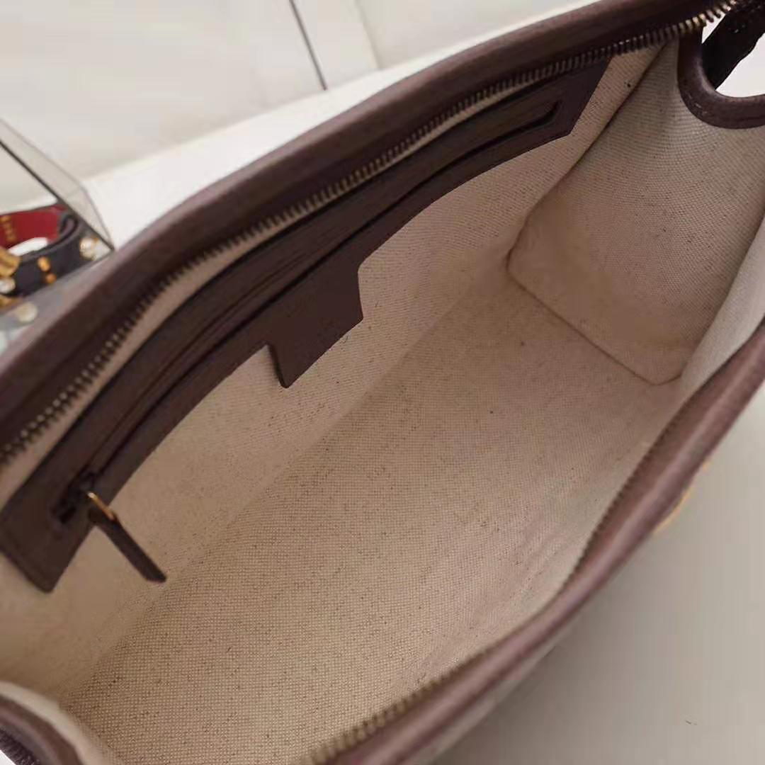 Gucci GG Unisex Ophidia GG Toiletry Case in Beige/Ebony GG Supreme Canvas