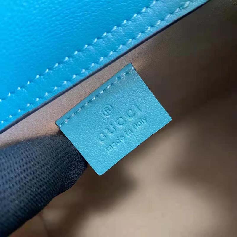 Gucci GG Women Gucci Diana Mini Tote Bag Double G Light Blue Leather
