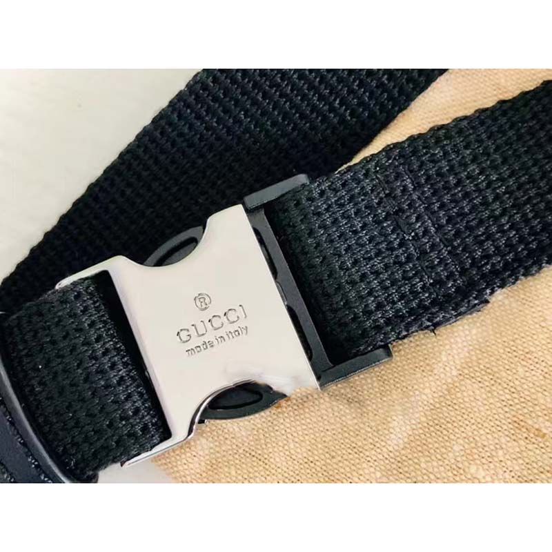 Gucci Unisex GG Embossed Belt Bag Black Tonal Leather